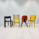 Four colourful chairs