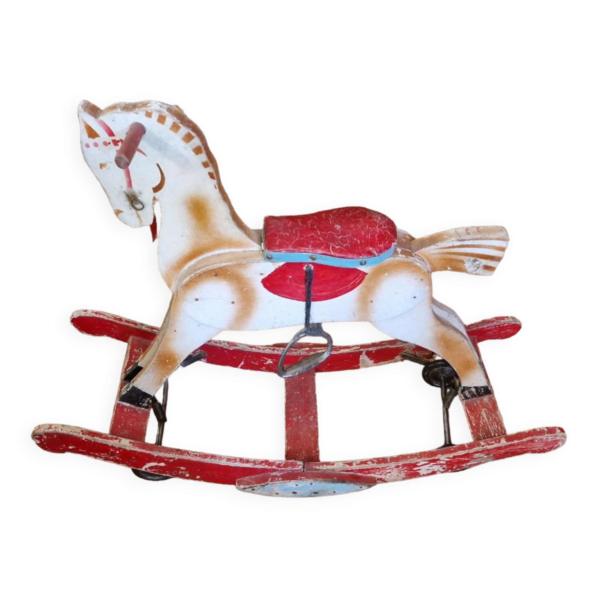 Cheval à bascule en bois
