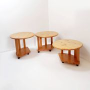 Set of 3 vintage side tables, in the style of Rainer Daumiller