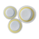 Yellow “FB 37” plates and dish
