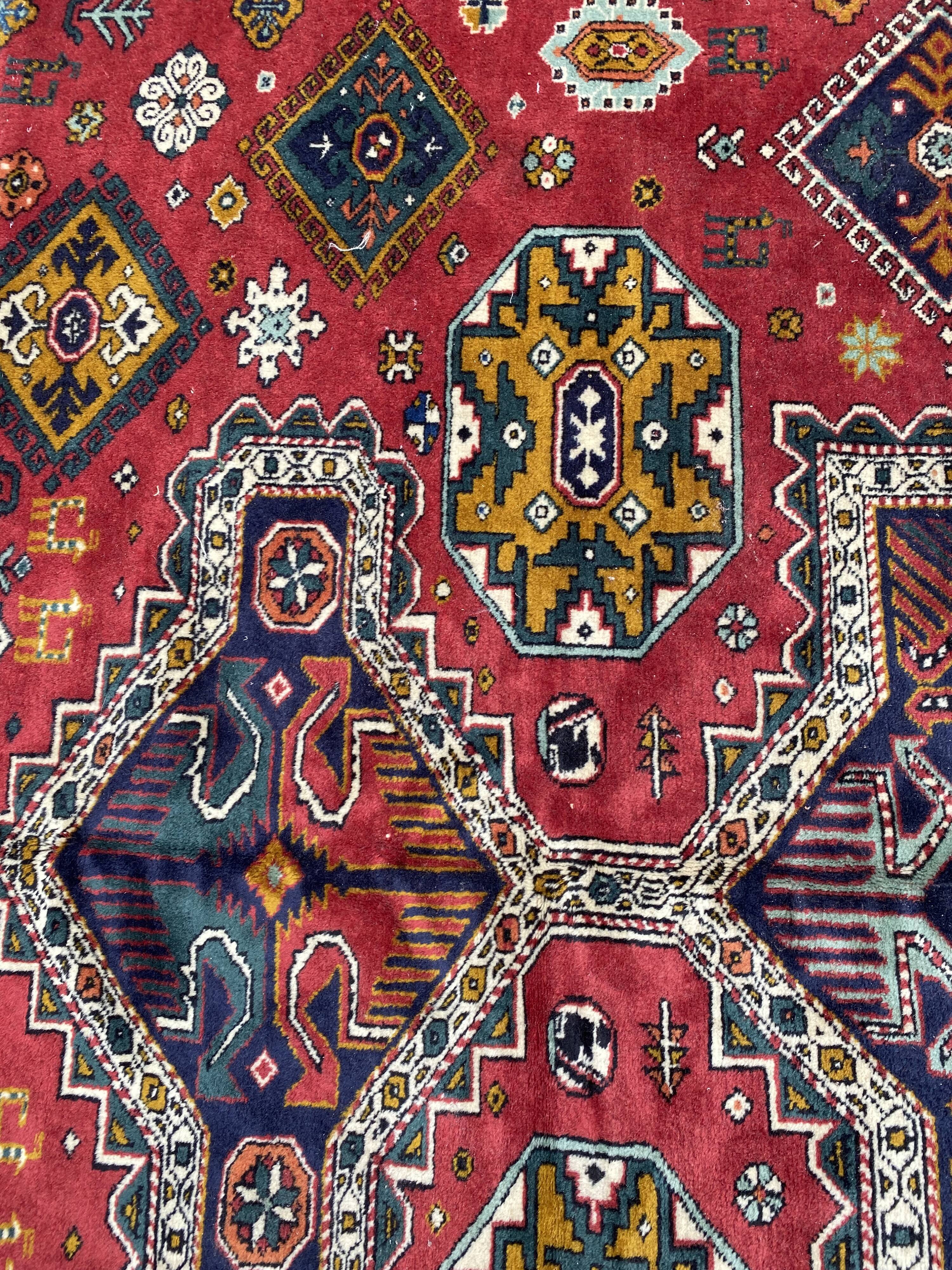 Nice large vintage carpet chirwan Azerbaijan handmade 234x310 cm
