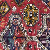 Nice large vintage carpet chirwan Azerbaijan handmade 234x310 cm