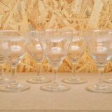 Service de 10 verres à vin en cristal ciselé