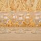 Service of 10 chiseled crystal wine glasses