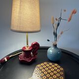 Burgundy porcelain lamp