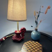 Burgundy porcelain lamp