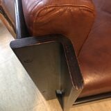 Fauteuil en cuir et palissandre Sergio Asti