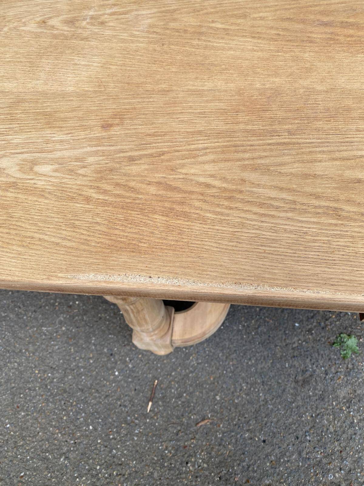 Extendable farmhouse dining table, renovated in raw wood, 270cm