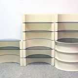 Modular plastic and glass bookcase/bar, Italy, 1970s