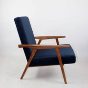 Vintage loft armchair 1970s navy blue velvet - 2 pieces available