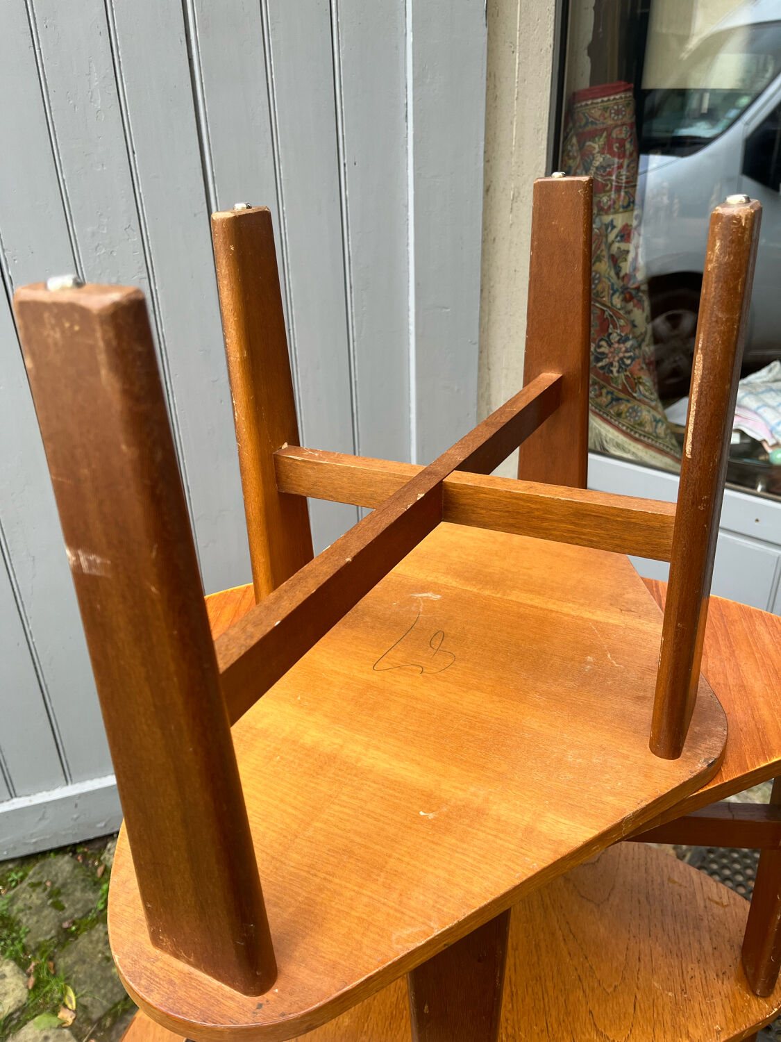 Scandinavian coffee table trundle and smoked glass
