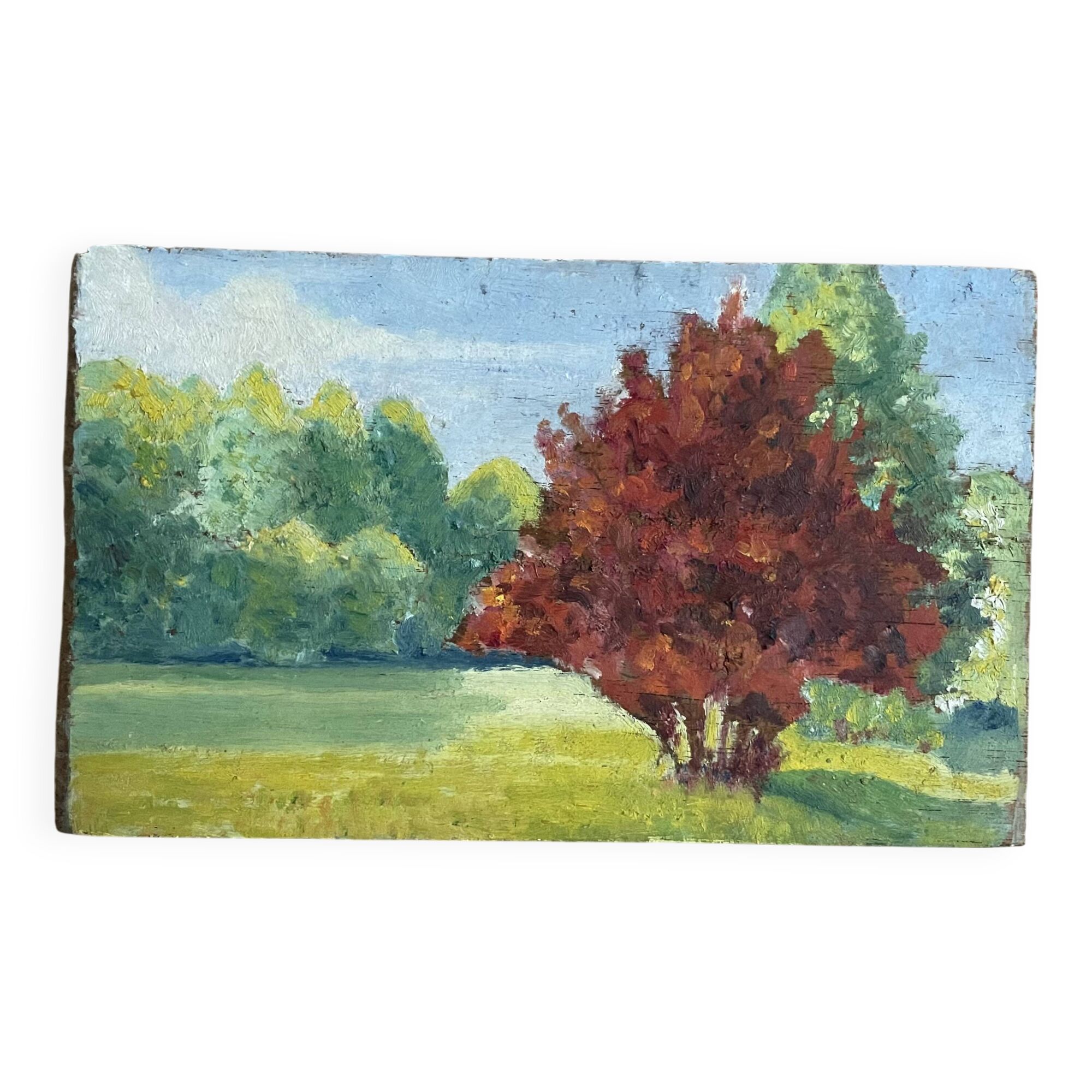 Small old oil on panel