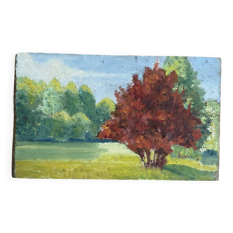 Small old oil on panel