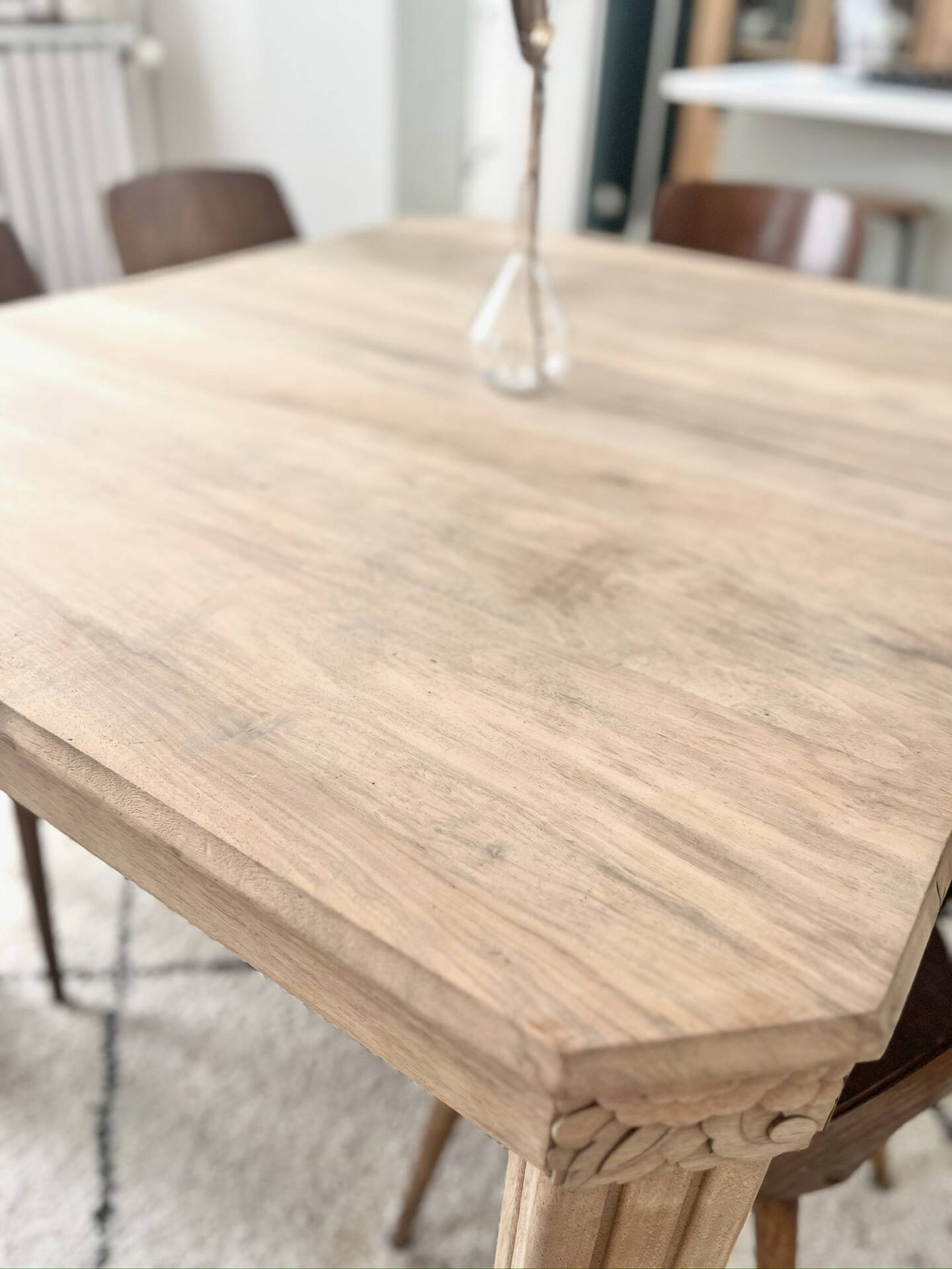 Art Deco dining table made of solid wood.