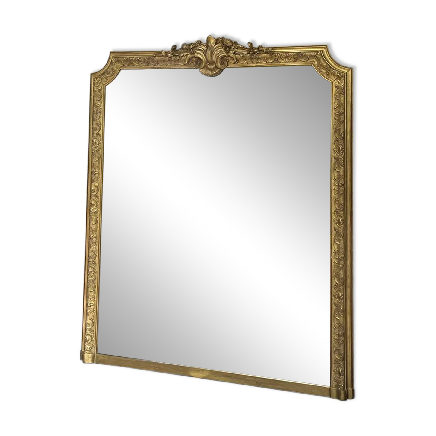 Gold Leaf Gilded Mantelpiece Mirror 152.5cm/125.5cm