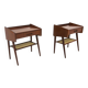 2 Scandinavian mahogany bedside tables, Sweden, 1960