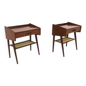 2 tables de chevets scandinave en acajou, Suède, 1960
