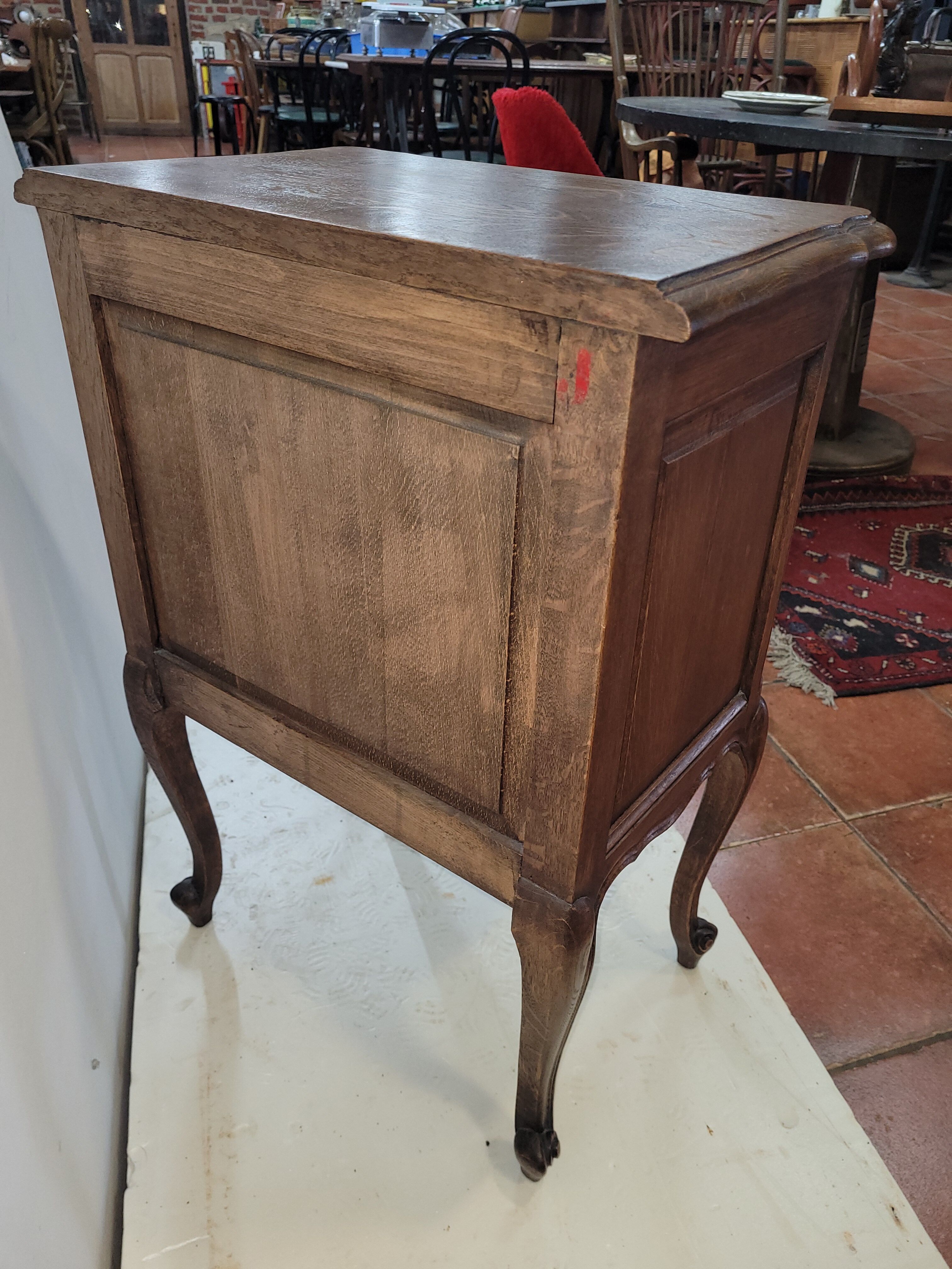 Louis XV style oak bedside table