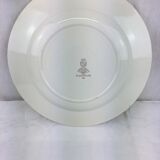 Antique round dish in opaque white and gold ceramic made in France Digoin