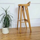 Tabouret élégant et haut en bois de Baumann