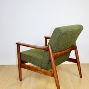 GFM-64 armchair, design by Edmund Homa from the 60s, olive green boucle - 2 pieces available