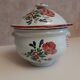 Antique soup tureen from the late 19th century with floral decoration