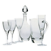 Set of 6 BEAUBOURG white wine glasses in Sèvres crystal signed 19cm