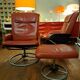 Pair of Lounge Chairs + Malung Leather Ottoman from the 90's