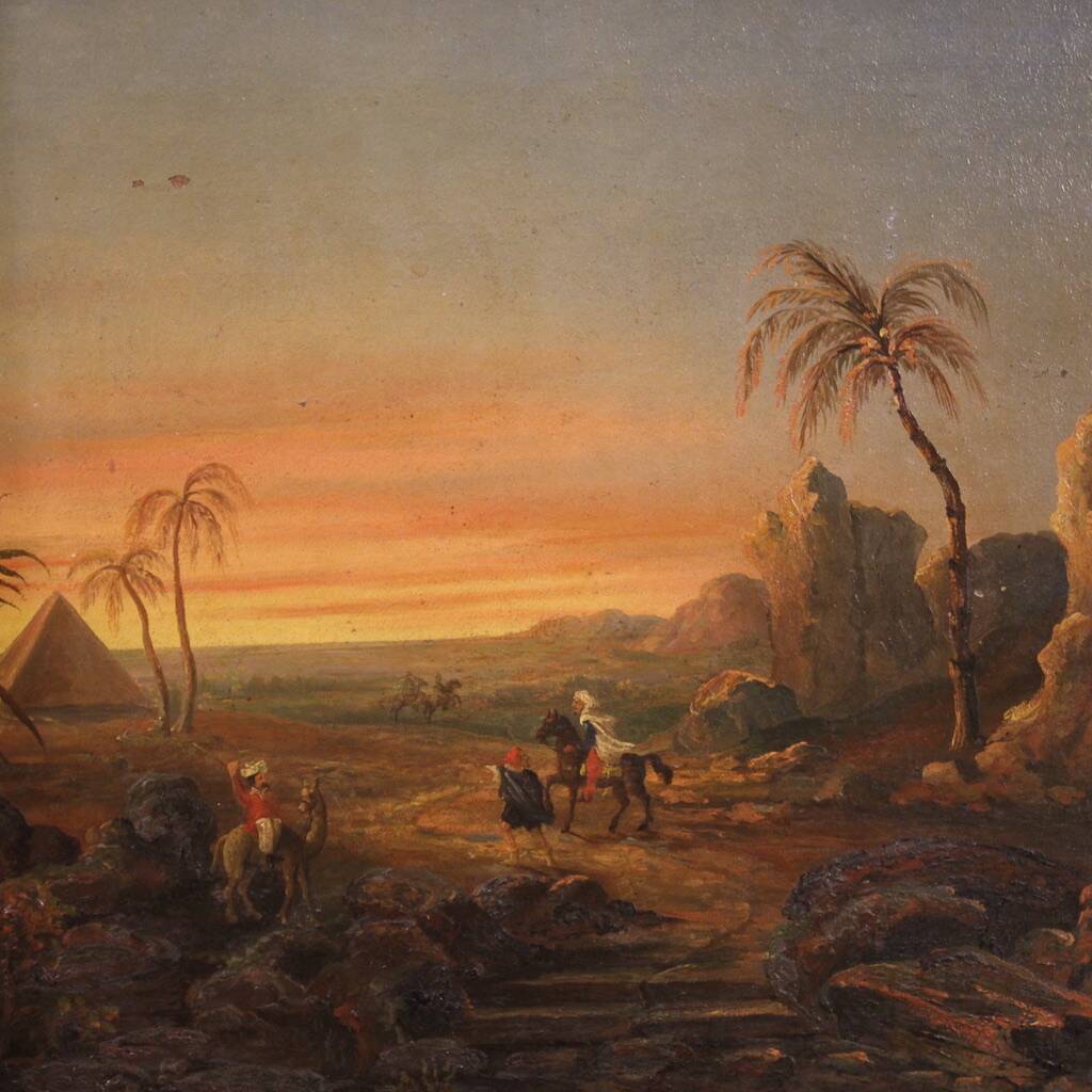 Peinture orientaliste raffinée du XIXe siècle