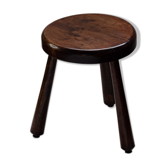 Solid wood tripod stool ⎮Folk art ⎮Mid-20th century