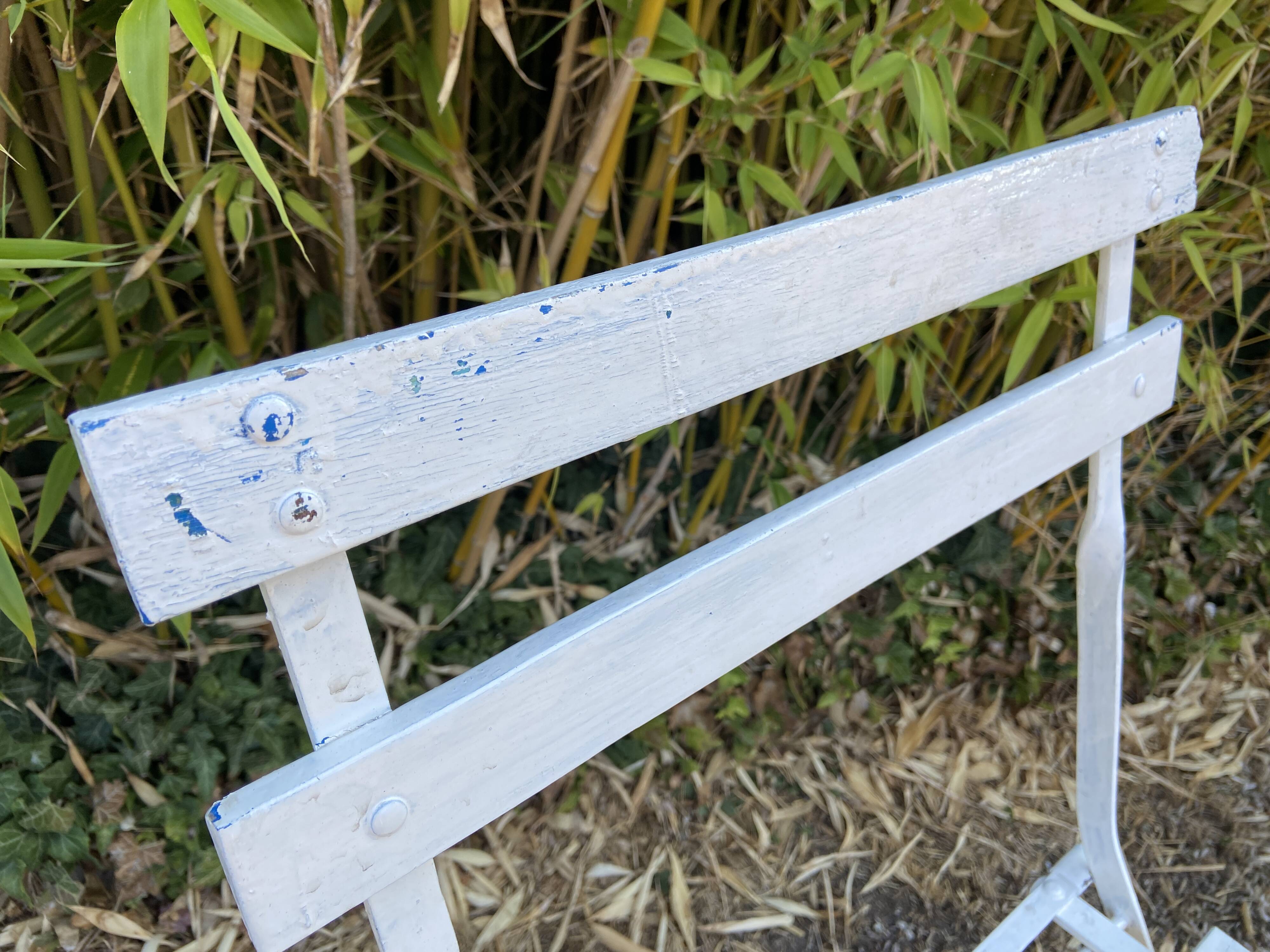 2 Folding metal bistro chairs for brasserie, beer, café, terrace, Brasserie