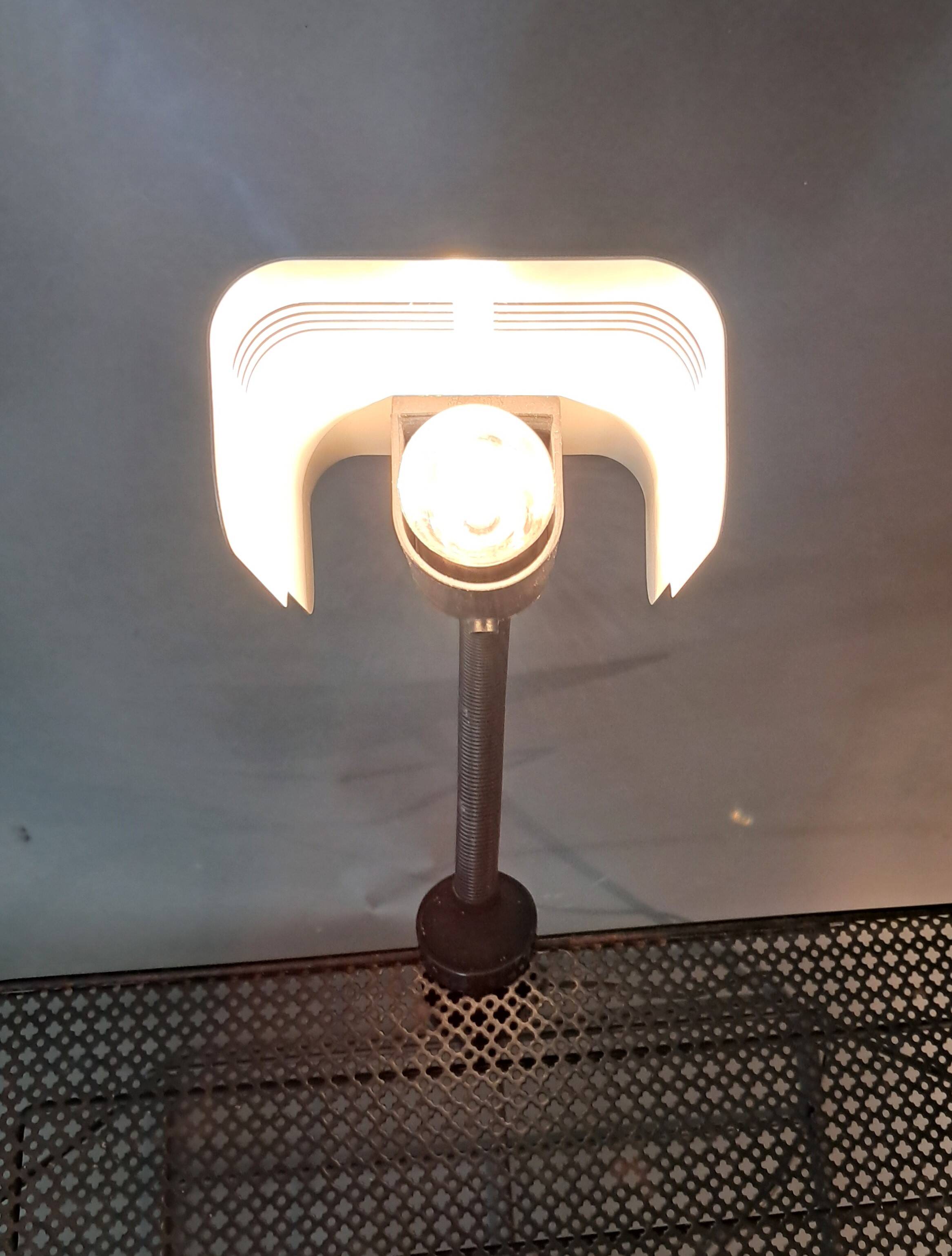 1970 Targetti Sankey workshop lamp in brushed aluminum.