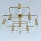 Large Space Age gilded ceiling light from Leola