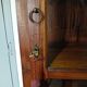 Mahogany column showcase, 1 glass door, 1 drawer, 5 wooden shelves