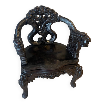 Fauteuil dragon en bois 19ème siècle