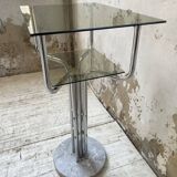 80s glass and marble console