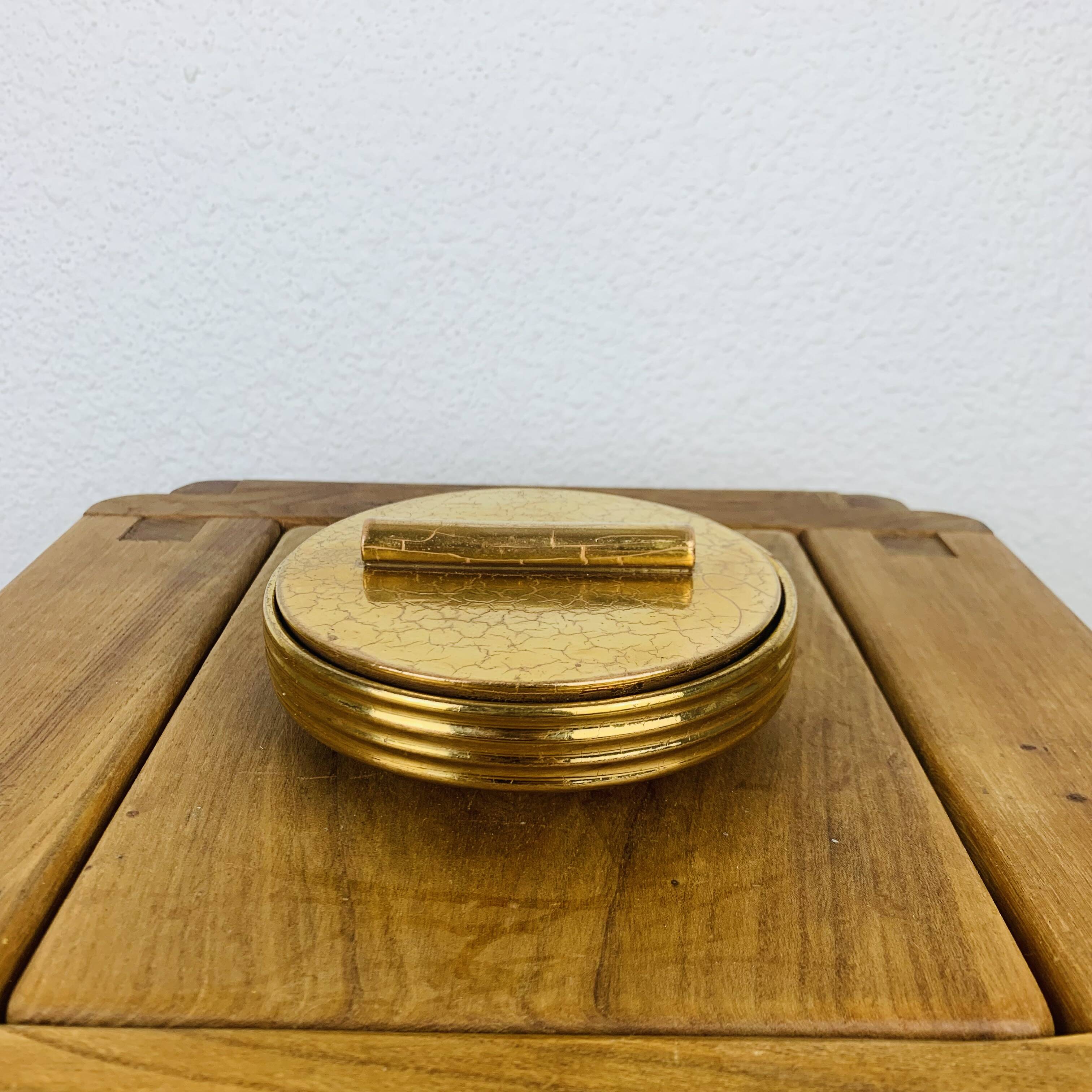 Vintage cracked golden ceramic box