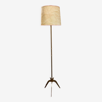 Lampadaire tripode laiton design 60/70