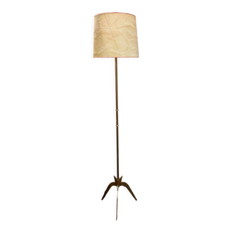 Lampadaire tripode laiton design 60/70