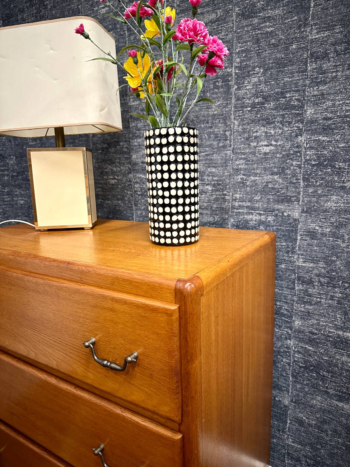 Vintage compass foot chest of drawers