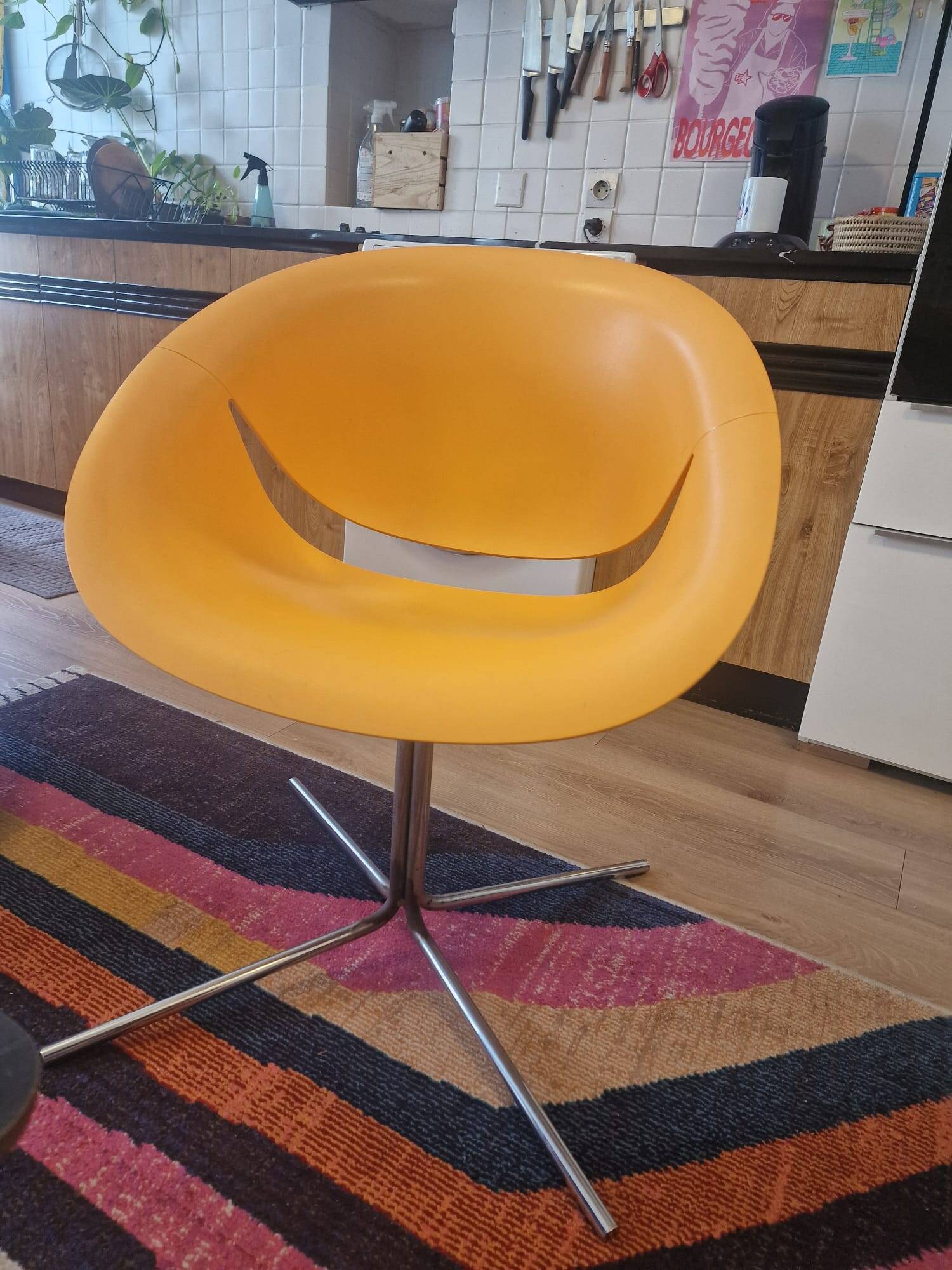 Orange armchair So Happy 4020, Marco Maran for Maxdesign