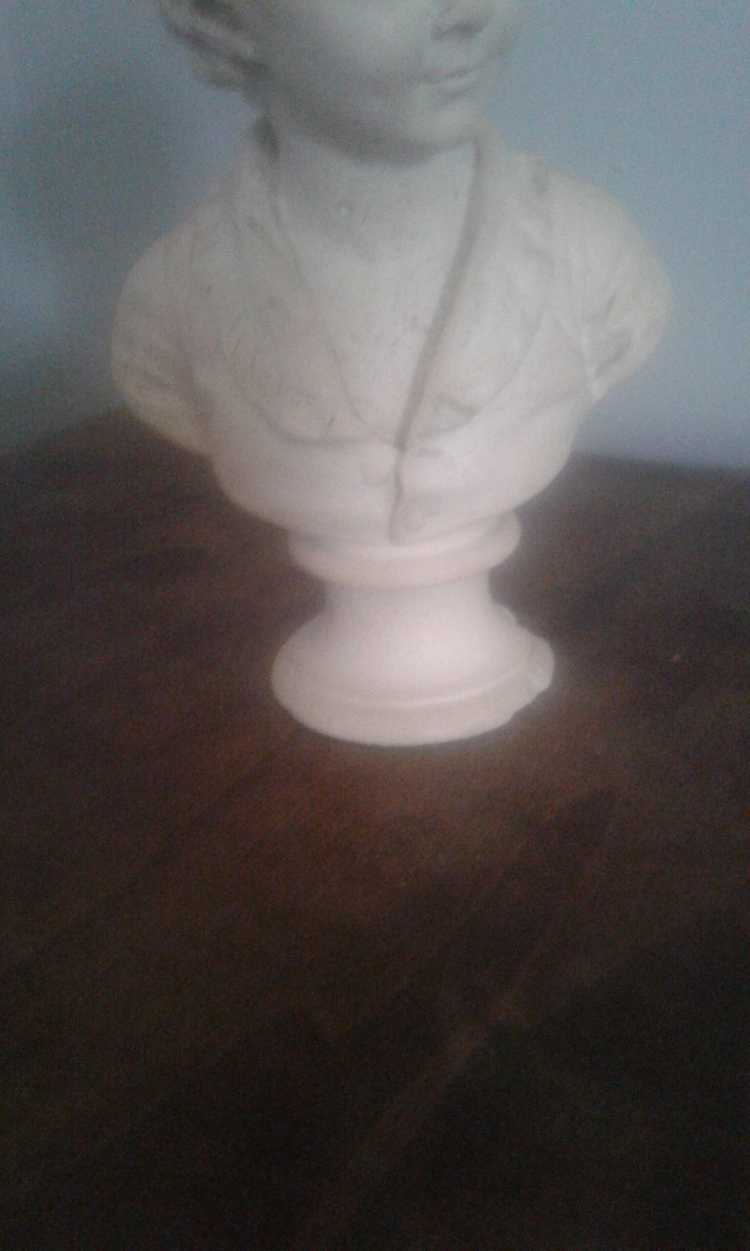 Boy bust in plaster