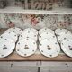 Set of 12 flat plates Limoges hydrangea basket design