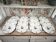Lot de 12 assiettes plates Limoges décor panier d'hortensias