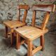 Pair of Canadian brutalist pine chairs – Rustic design from the 70s