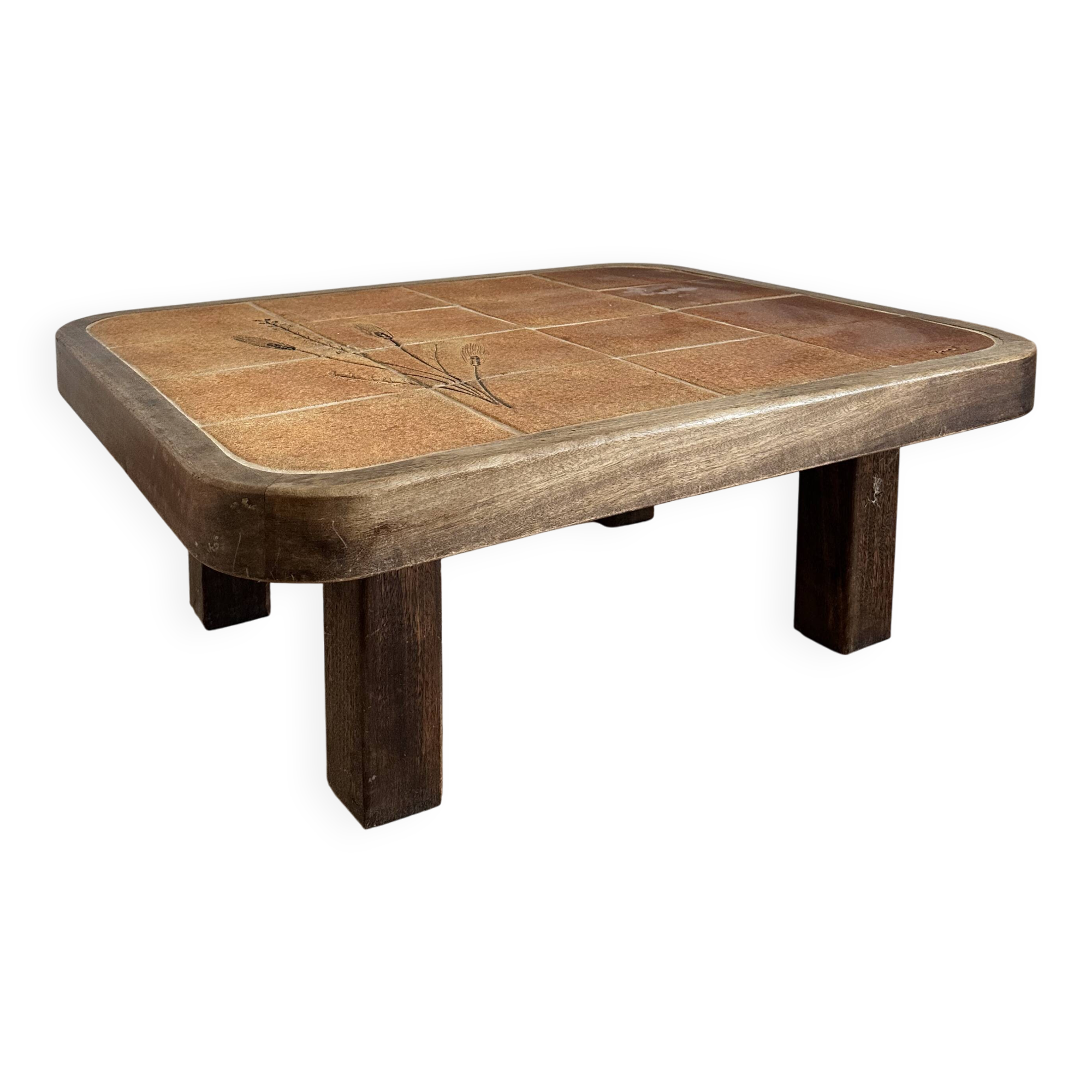 Ceramic coffee table signed Barrois