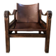 Vintage leather Safari armchair
