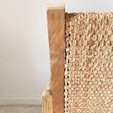 Vintage modernist straw armchair