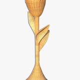 Handcrafted rattan tulip floor lamp