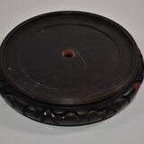 Vase maillet en porcelaine à décor bleu et blanc de phénix sur un rocher.